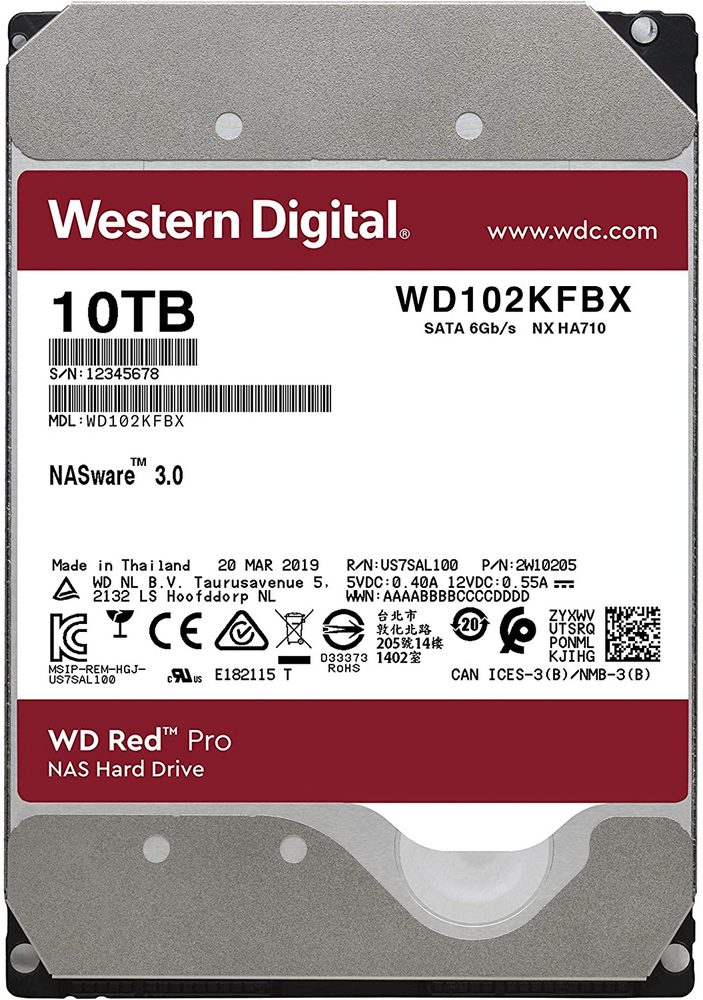 Жесткий диск SATA 10Tb WD Red Pro 7200rpm 256Mb SATA-3