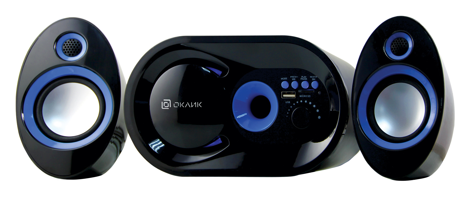 Акустическая система OKLICK OK-433 (2x4W+7W, питание от USB) black