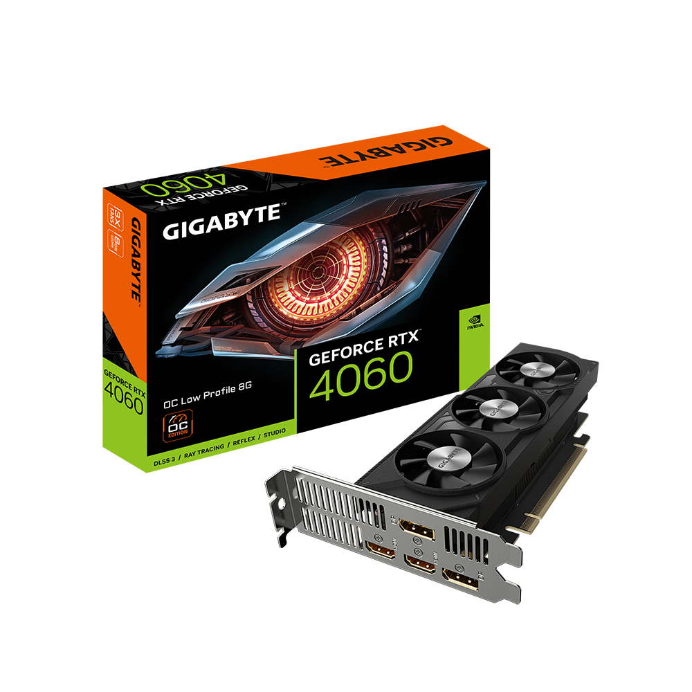 Видеокарта 8Gb GIGABYTE GV-N4060OC-8GL (RTX4060) GDDR6 128bit HDMI DP