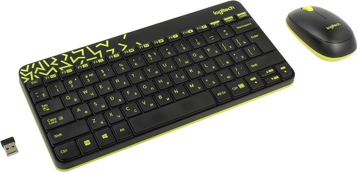 Комплект беспроводной (клавиатура+мышь) Logitech MK240 Wireless Combo Nano USB Black