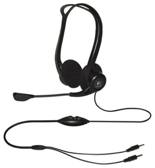 Наушники проводные Logitech PC Headset 860 (накладные полуоткрытые, 20 - 20 000 Гц, 2м) Black