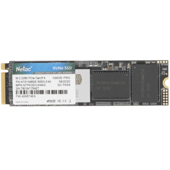 Накопитель SSD M.2 500Gb Netac N950E Pro (PCI-E 3.0 x4, 3500/2200 Мбайт/сек)