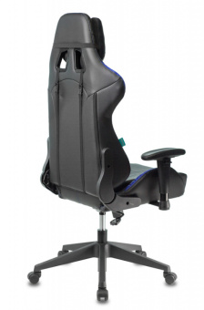 Кресло Zombie VIKING 5 AERO (эко.кожа, мех. качания, крест. пластик, до 120 кг) Черно-синий