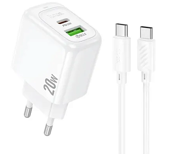Сетевое зарядное устройство Hoco CS54A 20W USB-A USB-C белый