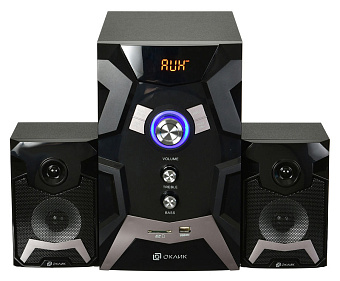 Акустическая система OKLICK OK-441 (2x10W+30W, bluetooth, FM, SD, USB, ПДУ) black