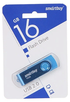 Флешка 16Gb SmartBuy Twist USB2.0 Blue
