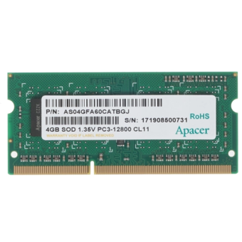 Модуль памяти SODIMM DDR3 4096Mb PC-12800 1600MHz Apacer 1.35V