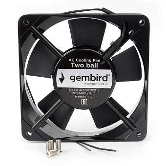 Вентилятор для корпуса 120mm Gembird AC12025B22H (2-pin, 120x120x25мм, AC, 220 B, подшипник, провод 30 см)