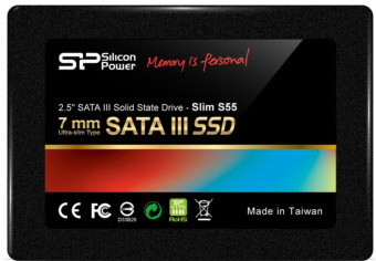 Накопитель SSD SATA 120Gb Silicon Power Slim S55 (TLC, 550/420 Мбайт/сек)