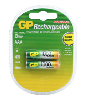 Аккумулятор AAA, 1.2V,1000mAh, 2шт, GP 100AAAHC