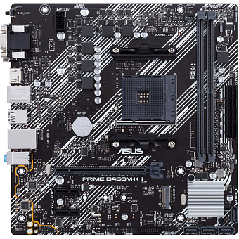Материнская плата Socket AM4 ASUS PRIME B450M-K II (B450) 2*DDR4 2*PCI-Ex1 1*PCI-Ex16 SATA M.2 VGA DVI HDMI mATX