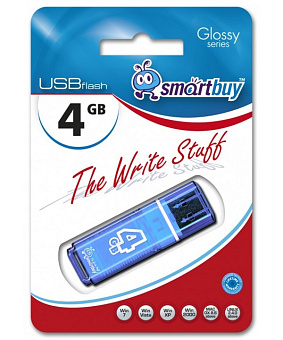 Флешка 4Gb SmartBuy Glossy Blue