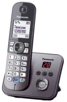 Радиотелефон Panasonic DECT KX-TG 6821 RUM (АОН, автоответчик, спикерфон, полифония, серый металлик)