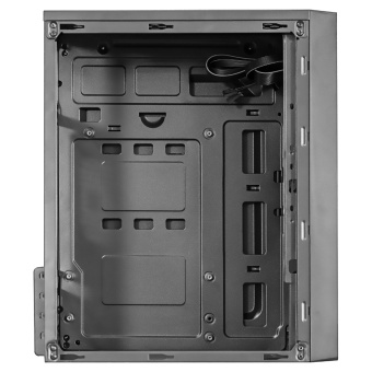 Корпус Ginzzu B200, 2xUSB2.0, 1xUSB 3.0, без вентиляторов, без БП, mATX, черный